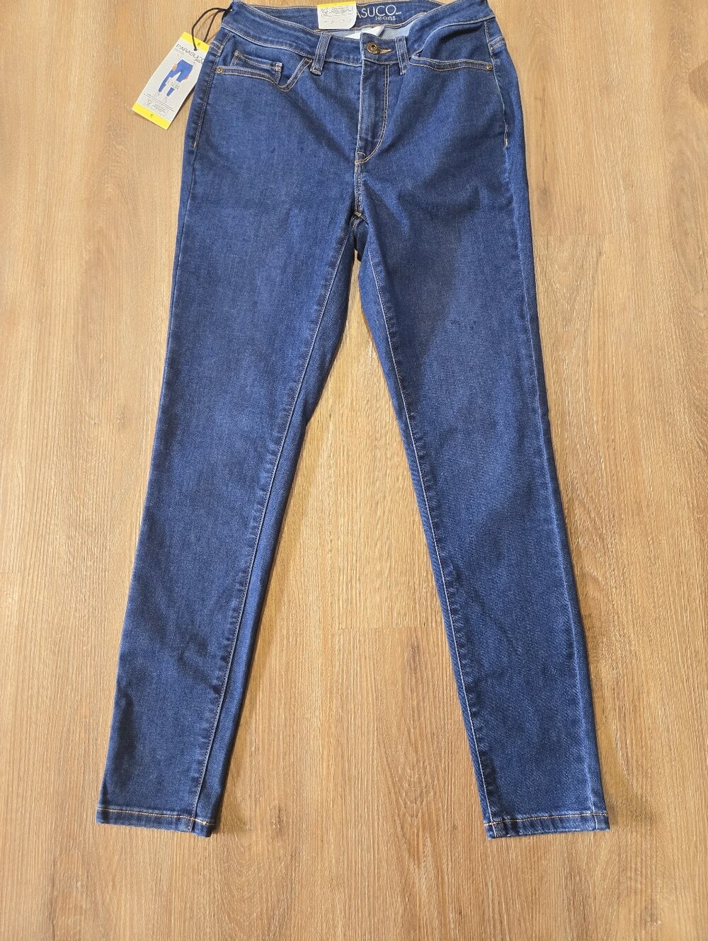 NWT Parasuco Mid Rise Skinny Jeans Tummy Control Size 6 Blue Denim
